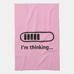 I'm Thinking... Loading Progress Bar Pink Minimali Kitchen Towel