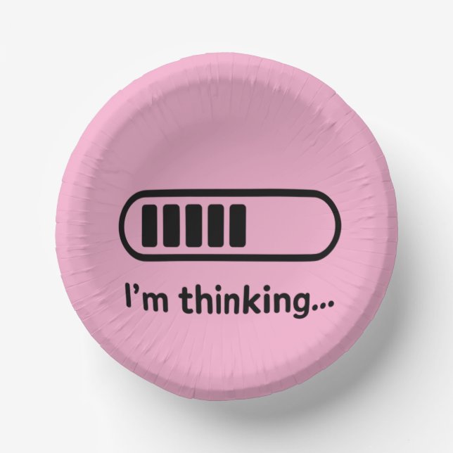 I'm Thinking... Loading Progress Bar Pink Minimali Paper Bowls (Front)