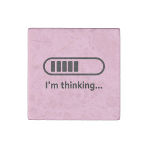 I'm Thinking... Loading Progress Bar Pink Minimali Stone Magnet