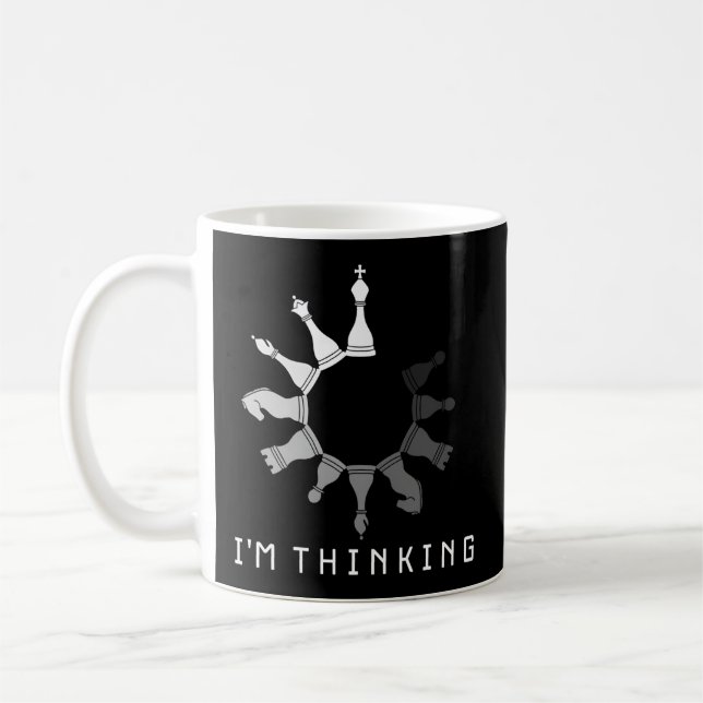I'M Thinking Mind Sport Chess Clock Board Game Pie Coffee Mug (Left)