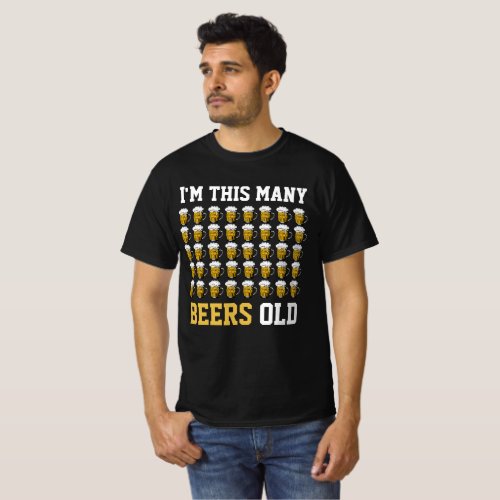 Im this many beers Old Cool 40th Birthday Gift  T_Shirt