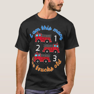 Im This Many Fire Trucks Old champagne T-Shirt