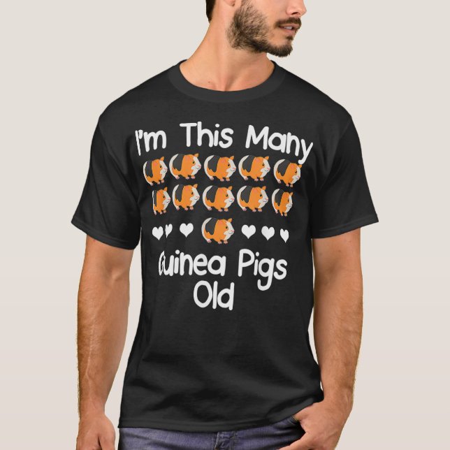 Im This Many guinea pigs Old 11 year old birthday  T-Shirt (Front)