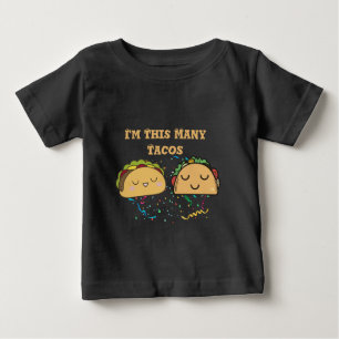 I'm This Many Tacos Child's 2nd Birthday Button T- Baby T-Shirt