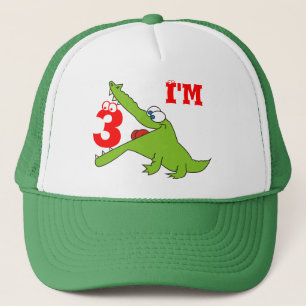 I'm Three Funny Crocodile Kids Hat