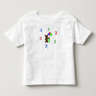 I'm Three With a Teddybear and Balloons Toddler T-shirt