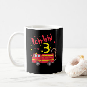 I'm three years old firefighter's birthday coffee mug