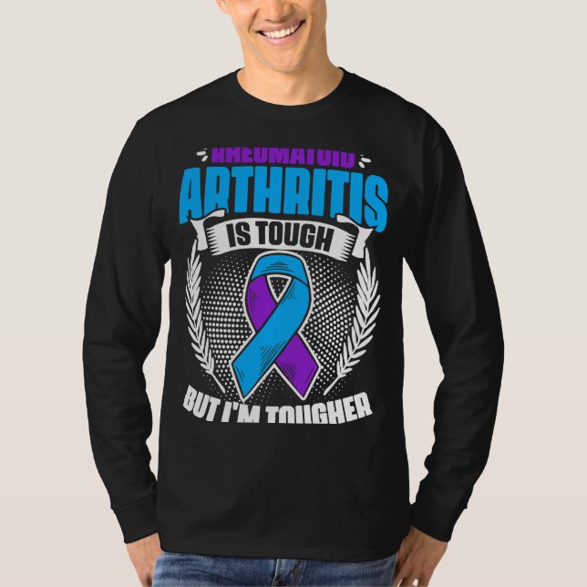 I'm Tougher  Ribbon Rheumatoid Arthritis Awareness T-Shirt (Front)