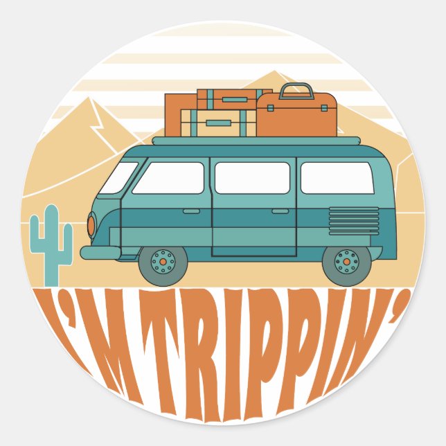 I'M TRIPPIN' Travel Road-trip Sticker (Front)