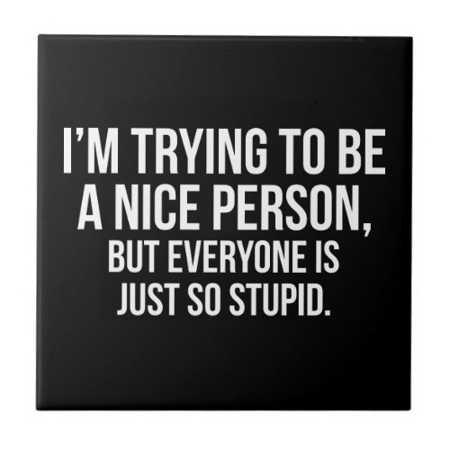 Im Trying To Be A Nice Person _ Funny Novelty Ceramic Tile