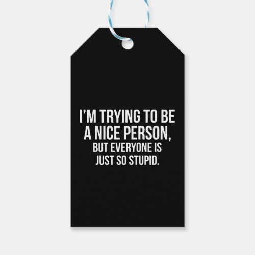 Im Trying To Be A Nice Person _ Funny Novelty Gift Tags