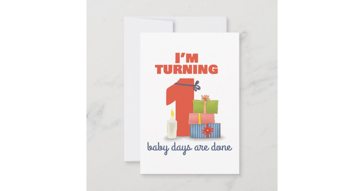 I'm turning 1 birthday card | Zazzle