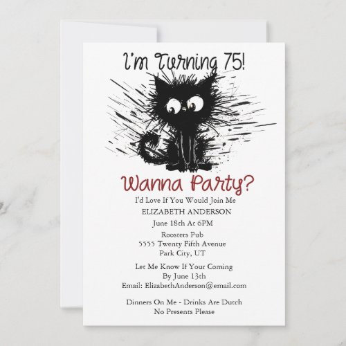 Im Turning 75 Birthday Party  Invitation