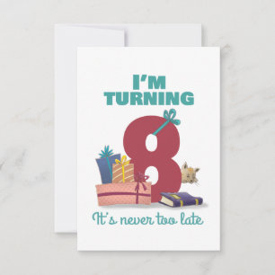 I'm turning 8 Happy Birthday card for kids