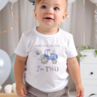 I'm TWO Blue Tractor Birthday T-Shirt