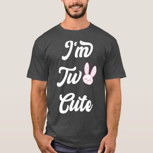 Im Two Cute Heart 2nd Birthday T_Shirt