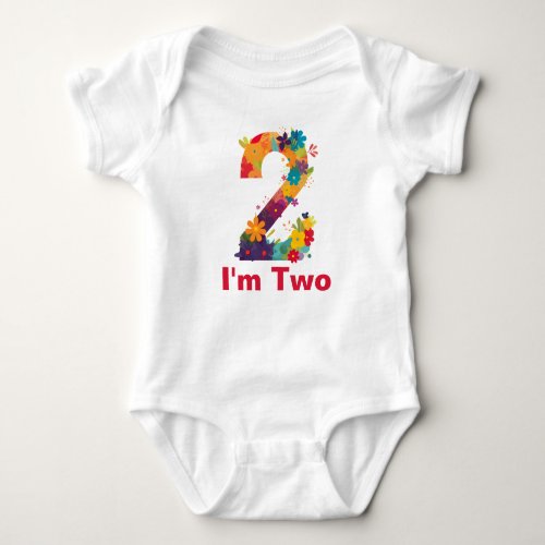 Im Two Girl 2nd Birthday Party_Personalizable Baby Bodysuit