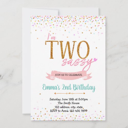 Im TWO sassy 2nd birthday theme invitation