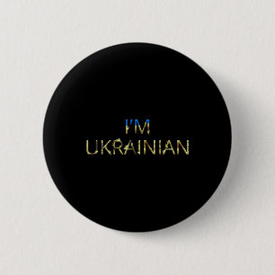 I'm Ukrainian Ukraine Sunflower Retro Ukrainian Button