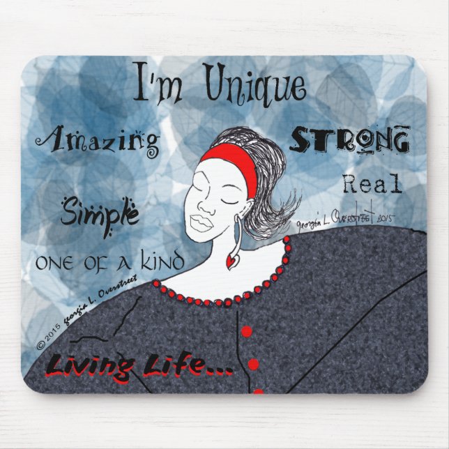 I'm Unique, amazing, strong,simple Mouse Pad (Front)