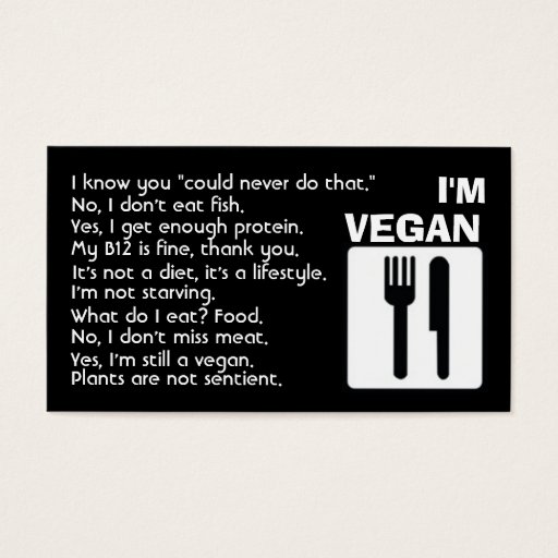 Customizable I'm Vegan: Answers Business Cards