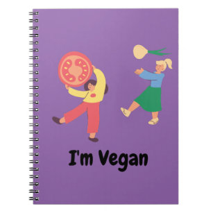 I'M VEGAN, Best Gifts For Vegans, Funny Design Notebook