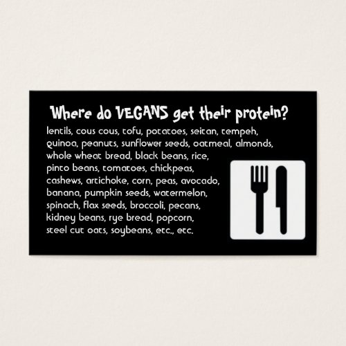 I'm Vegan: Protein Business Card