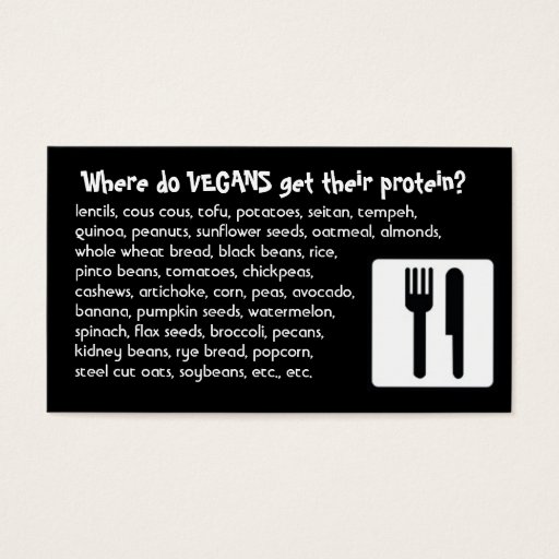 Customizable I'm Vegan: Protein Business Card