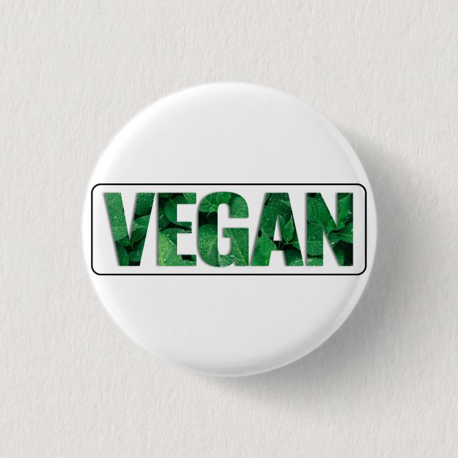 I'm Vegan, Typographic Design Button (Front)