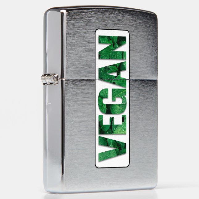 I'm Vegan, Typographic Design Zippo Lighter (Right)