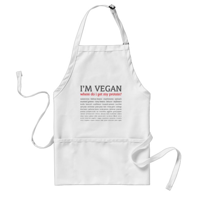 I'm Vegan: Where do I get my protein? Adult Apron (Front)