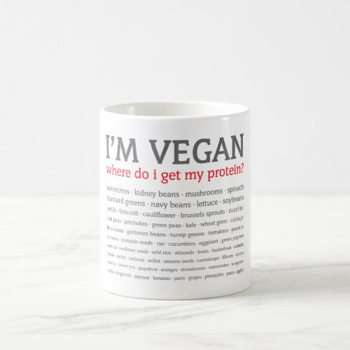 Im Vegan Where do I get my protein Coffee Mug