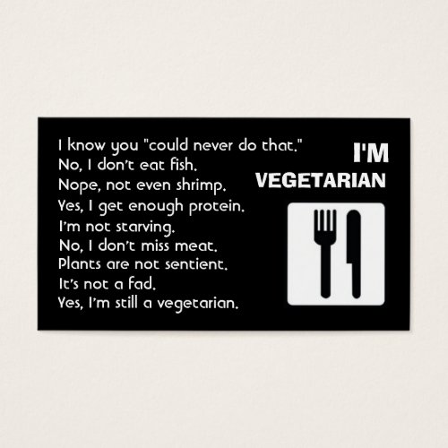 I'm Vegetarian: Answers Business Card