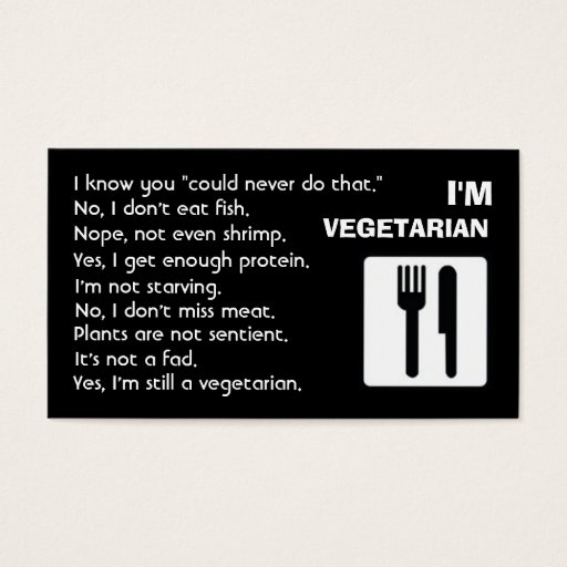 Customizable I'm Vegetarian: Answers Business Card