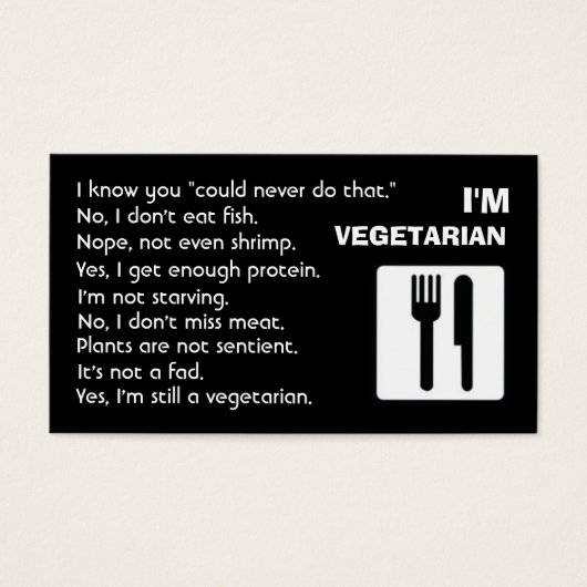I'm Vegetarian: Answers (Front)