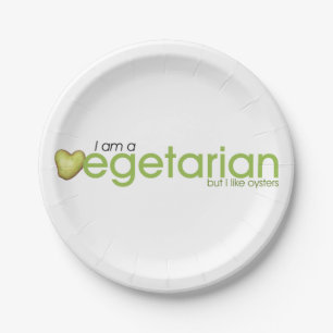 I'm Vegetarian Paper Plate