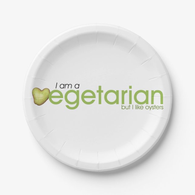 I'm Vegetarian Paper Plate (Front)
