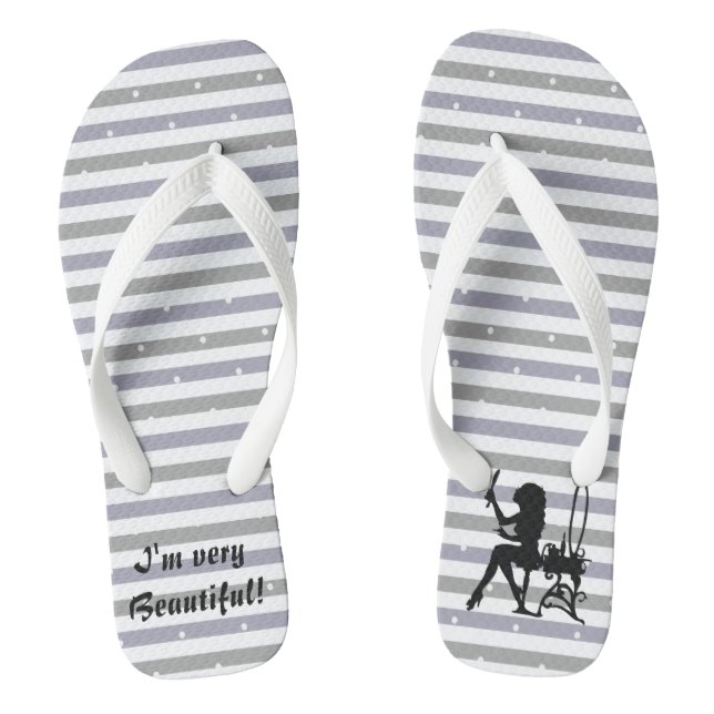 I'm very beautiful! flip flops (Footbed)