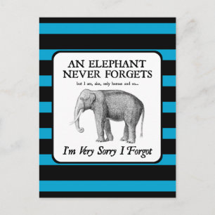 I'm Very Sorry I Forgot Postcard