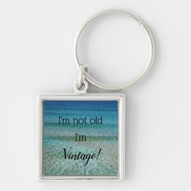 I'm Vintage Button Keychain (Front)
