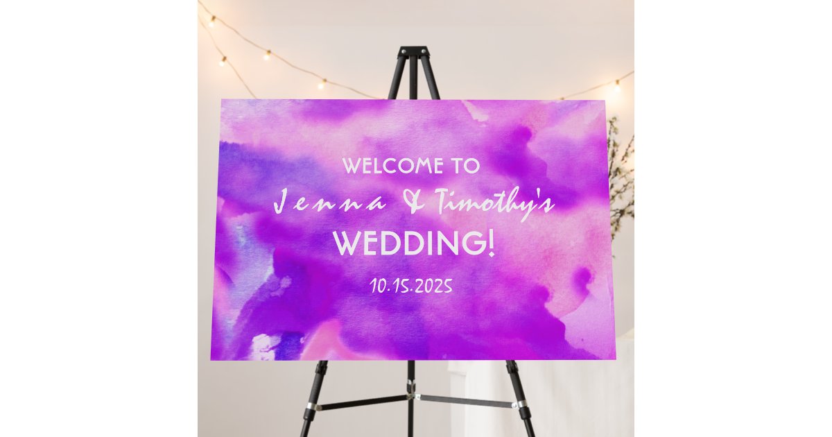 Welcome Violet I'M VIOLET Wedding Party Welcome Sign | Zazzle