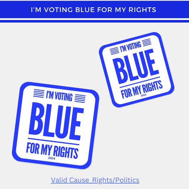 I'm Voting Blue Democrat Square Sticker (Creator Uploaded)