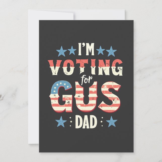 I'm Voting For Gus Dad Harris Walz Election  Thank You Card (Front)