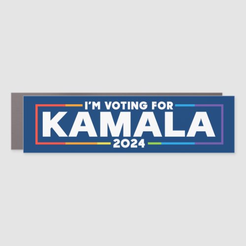 Im Voting for Kamala 2024 LGBTQ Bumper Car Magnet