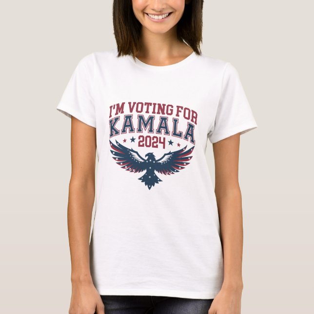 I'm Voting for Kamala 2024 Patriotic Eagle T-Shirt (Front)