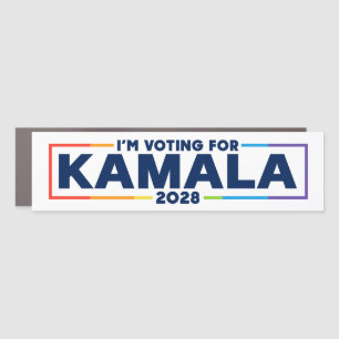 I'm Voting for Kamala 2028 LGBTQ Bumper Car Magnet