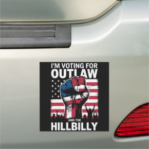 I'm Voting For the Outlaw And The Hillbilly 2024 U Car Magnet
