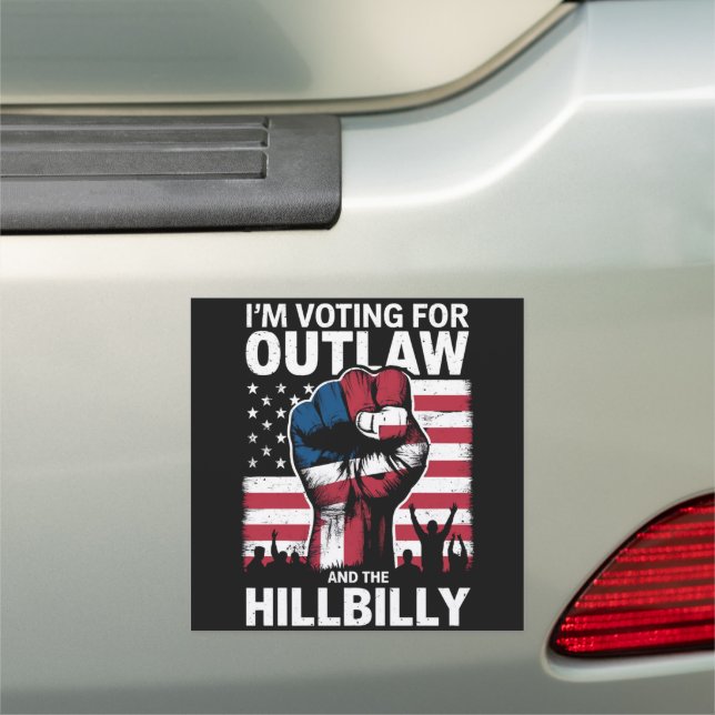 I'm Voting For the Outlaw And The Hillbilly 2024 U Car Magnet (In Situ)