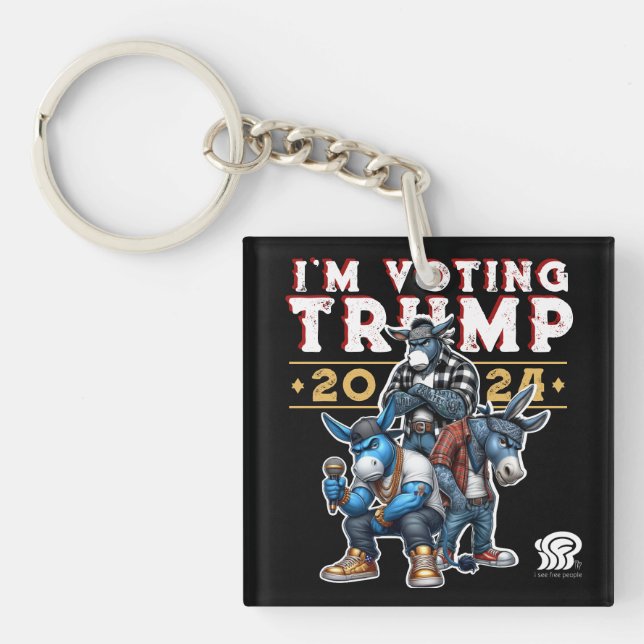 I'M VOTING for TRUMP 2024 Keychain (Front)