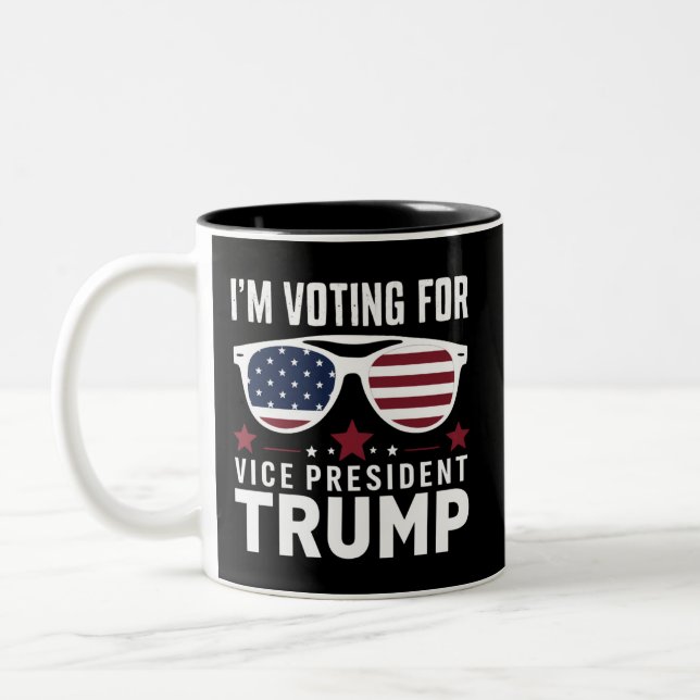 I'm Voting For Vice President Trump 2024 Election Two-Tone Coffee Mug (Left)